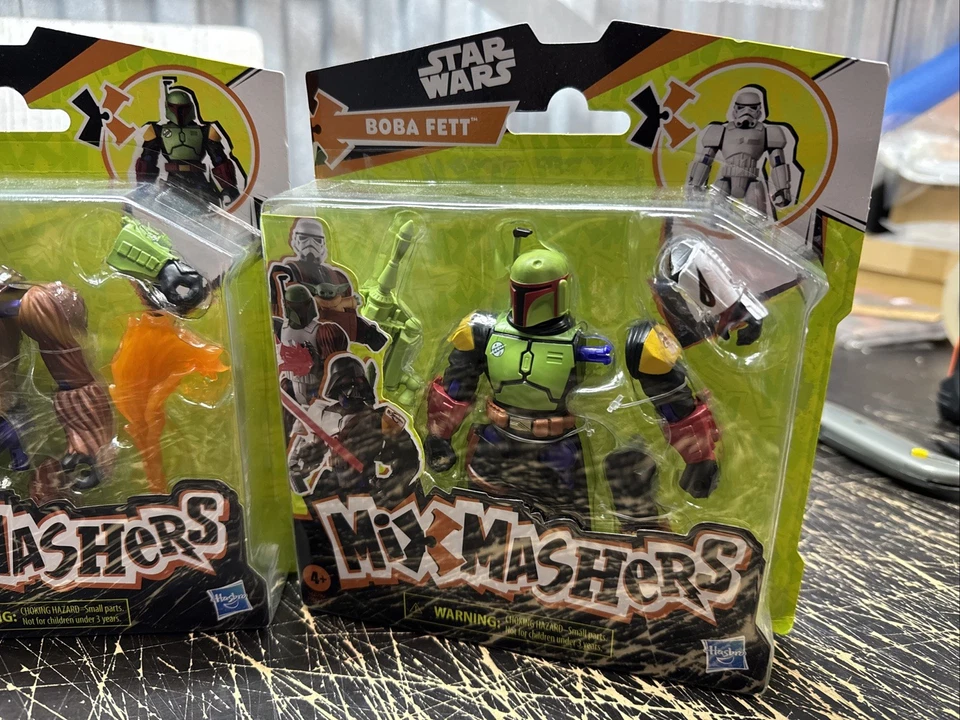 НОВЫЙ ЛОТ 3 STAR WARS MIX MASHERS ФИГУРКИ CHEWBACCA DARTH MAUL BOBA FETT - Изображение 2 из 4