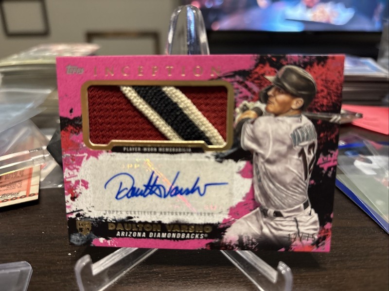 DAULTON VARSHO 2021 Topps Inception Jumbo Patch Relic Auto #12/75! jersey number
