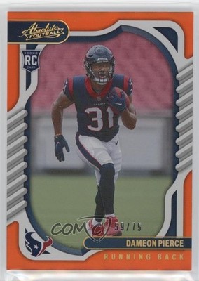 2022 Panini Absolute Rookies Spectrum Orange 59/75 Dameon Pierce Rookie RC 1u6