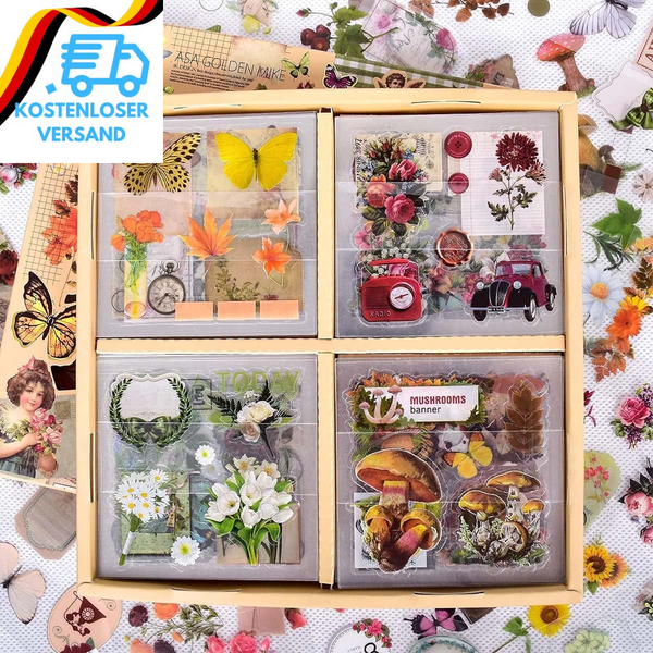 510 StüCk/100 Blatt Scrapbooking Sticker,Scrapbook ZubehöR丨Scrapbook Stickers Se-image