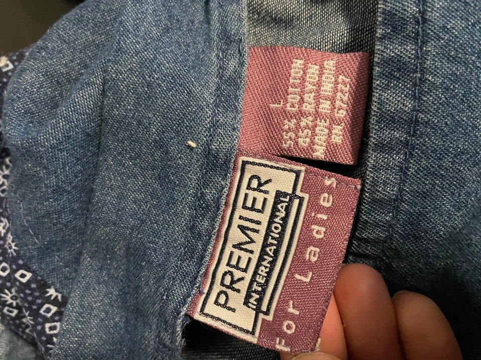 Vestido Premier Mujer Grande Denim Bandana Jersey Correas Ajustables Cottage Y2K Foto 3 de 4