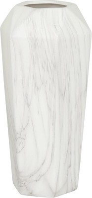 Große weiße Steinzeug Vase modern minimalistisch Bodendekor 14 Zoll Wohnakzent