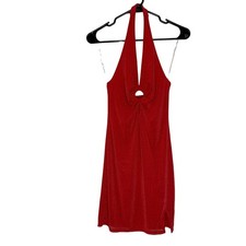 Wild Fable Womens Red Halter Shimmer Mini Dress Size Small 
