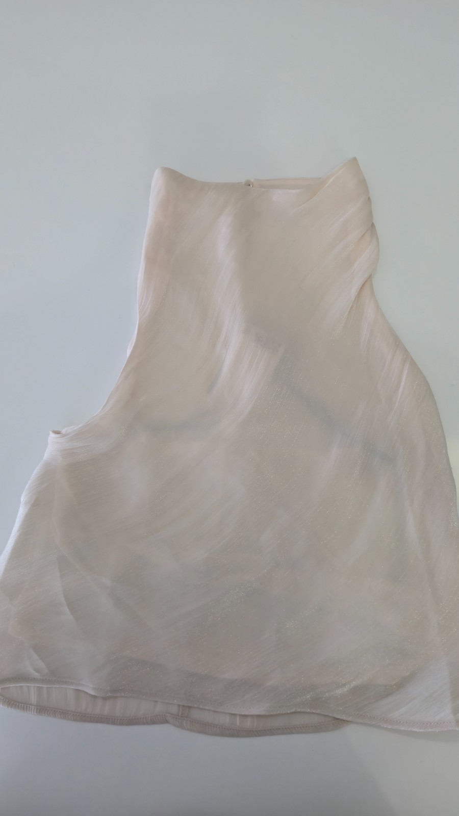 H&M Sheer Shimmer High Neck Sleeveless Top Women’s Size S NWT Blush Nude Layered