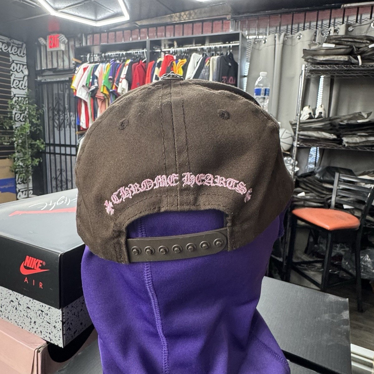 Chrome Hearts Baseball Hat - CH logo Hat - BROWN & PINK - snapback