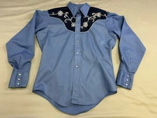 Vintage 45 West Collection Chain Stitched Western Shirt Mens Sz M
