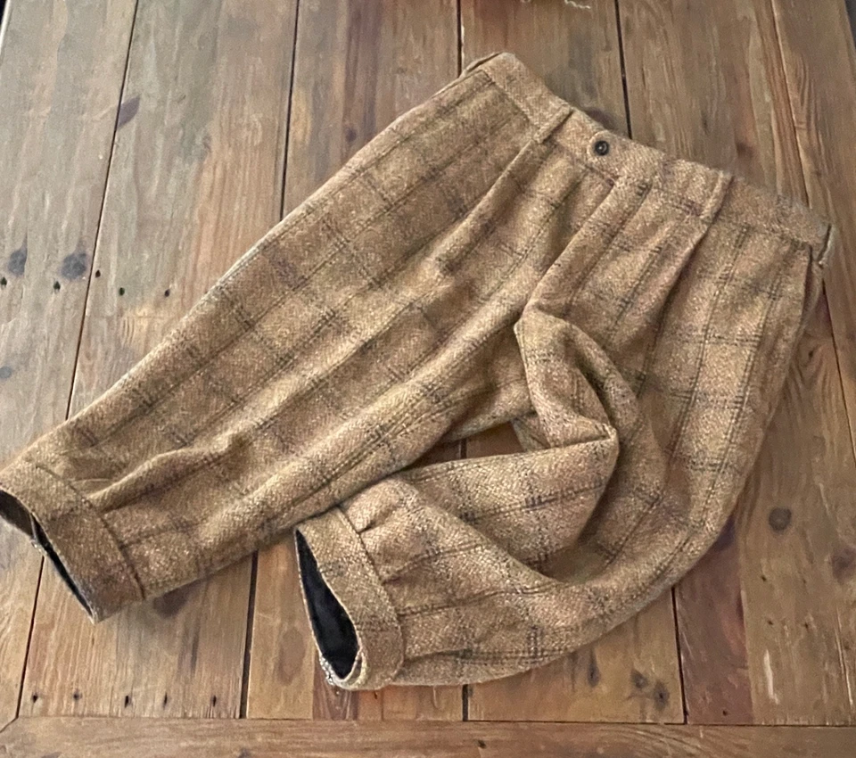 NEU Jagdhose/Knickerbocker Tweed florentinisch beige-gelb-grün kariert Gr.52 - Bild 2 von 4