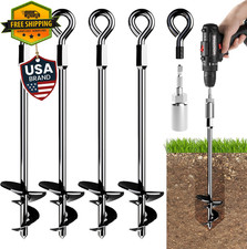 15" Heavy Duty Ground Anchors Screw in Stakes for Shed Tent Gazebo