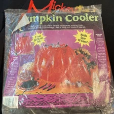 Halloween Pumpkin Inflatable Cooler Holds 48 Cans 2 Feet Tall with Lid - New