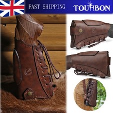 TOURBON Leather No Drill Buttstock Holder Rifle Recoil Pad Shotgun Cheek Rest
