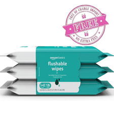 Flushable Adult Wet Wipes, Fragrance Free, 126 Count, 3 Pack, Sensitive Skin