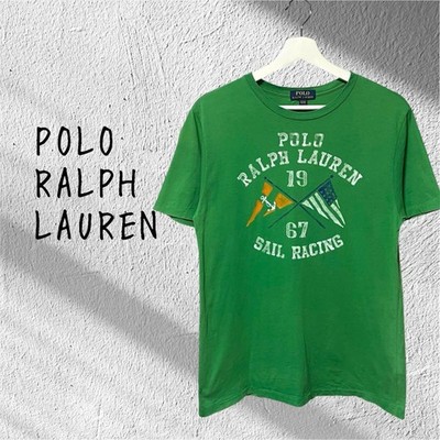 POLO RALPH LAUREN Green Logo Print T-Shirt Size 160 Sail Racing
