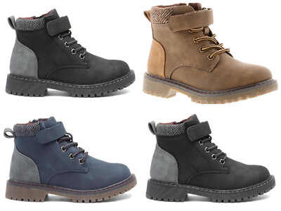 CHATTERBOX JUNGEN SCHNÜRSTIEFELETTEN MODE SCHUHE MIT SEITLICHEM REISSVERSCHLUSS KINDER GRÖßE UK 8 2