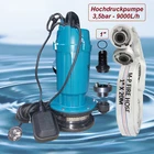 High Pressure Water Pump 3.5bar - 9000L/h - 0.75kW Cistern Pump 1" 20m Hose