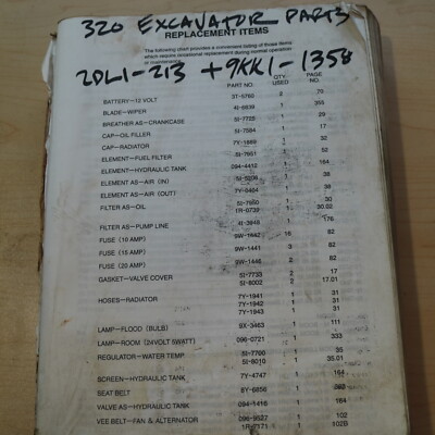 CAT Caterpillar 320 L Excavator Parts Manual Catalog book spare trackhoe crawler