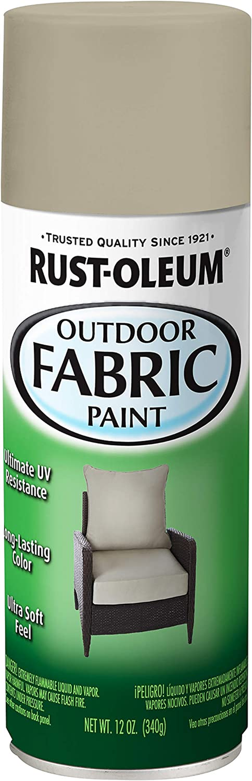 RustOleum Outdoor Fabric Spray Paint, 12 oz, Medium Gray Matte