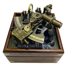 Nautical Collectible Brass Marine German Nautical  Sextant with Wooden Box