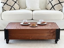 Couchtisch Wohnzimmertisch Sofatisch Holz massiv vintage shabby loft retro braun