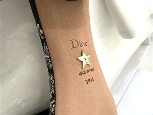 Christian Dior Dway sandali con tacco ricamati imbottiti tela DIOR chardons 8,5 - Foto 9 di 9
