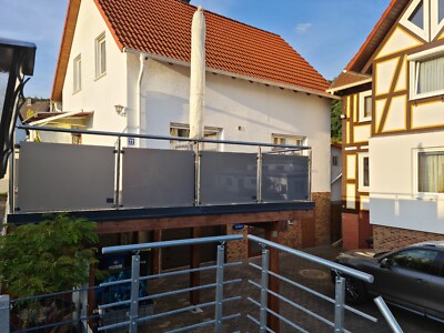 Balkongeländer mit VSG-Glas 8,38 mm Geländer Treppe Terrasse Edelstahl Selbstbau