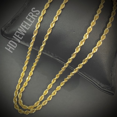 14KT Yellow Gold Diamond Cut Rope Chain 