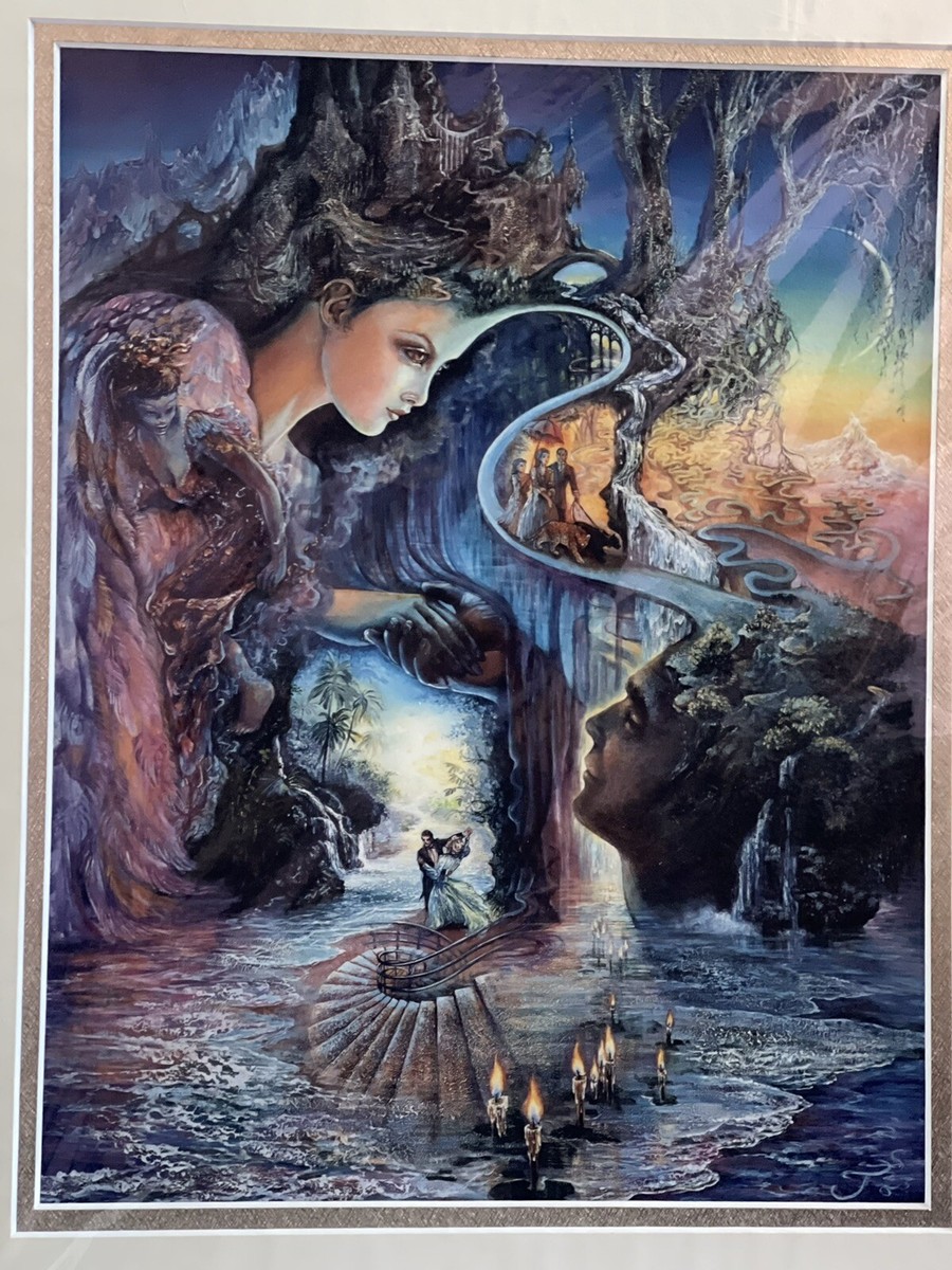 Josephine Wall Giclee Art Print Sweet Synergy in Gold Inlay and