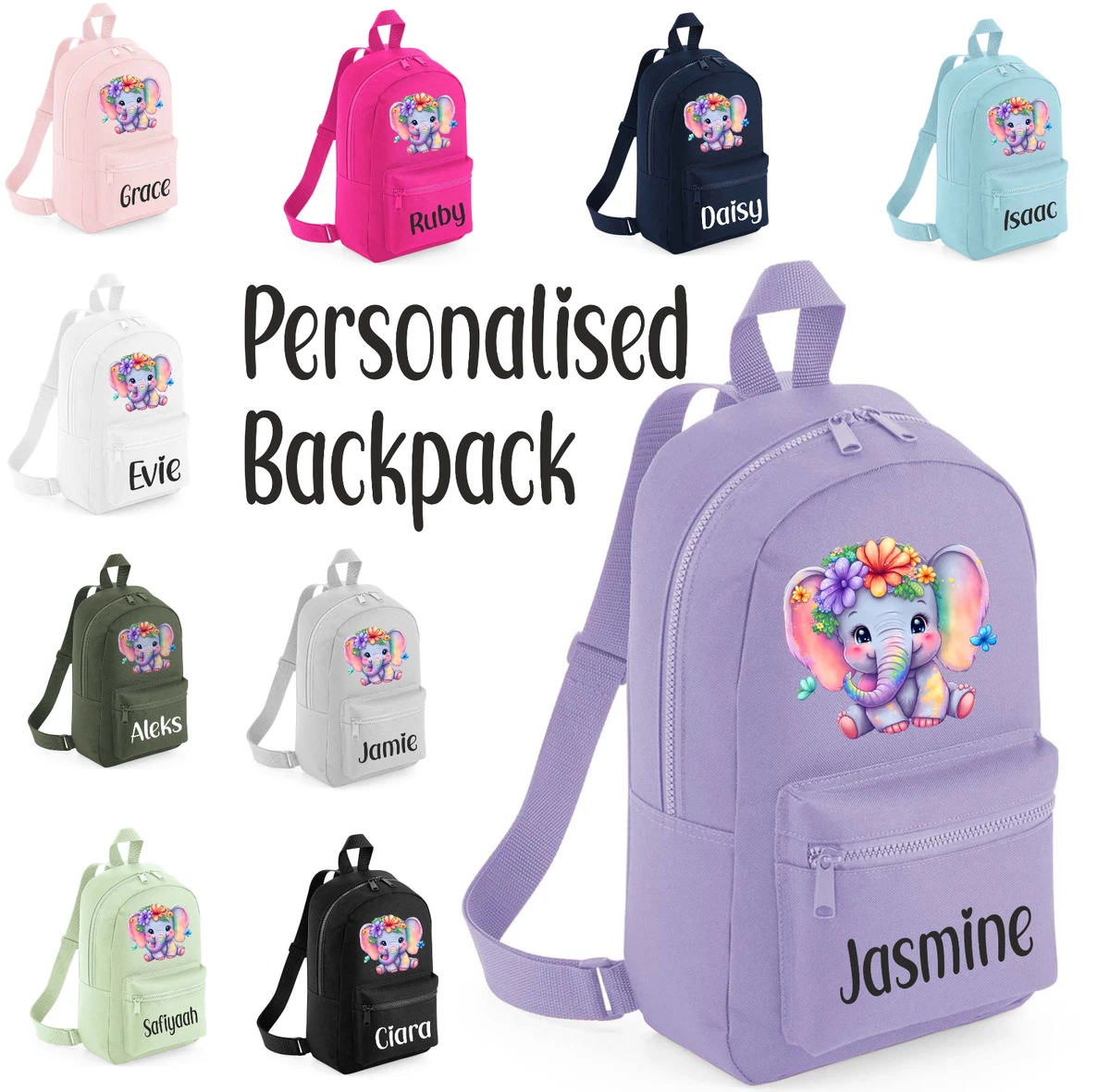 Personalised Kids Backpack Any Name Unicorn Girls Boys Back to