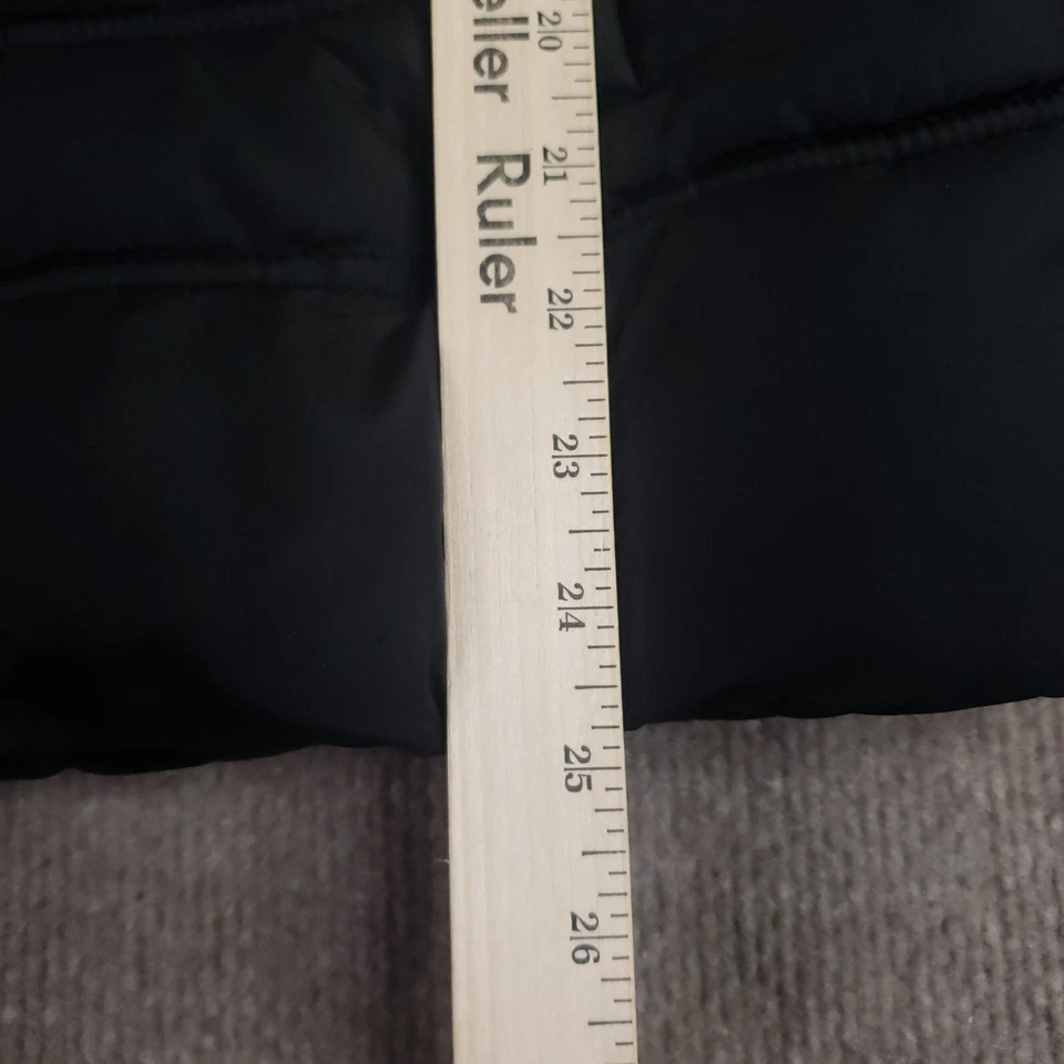 Chaqueta acolchada USPA para mujer mediana negra cremallera completa extraíble imitación piel capucha invierno Foto 4 de 4