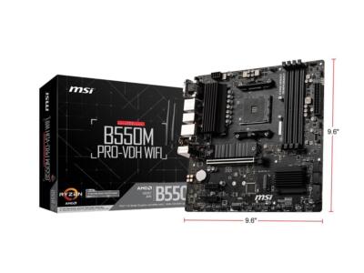MSI PRO B550M PRO-VDH WIFI AM4 AMD B550 SATA 6Gb/s USB 3.0 Micro