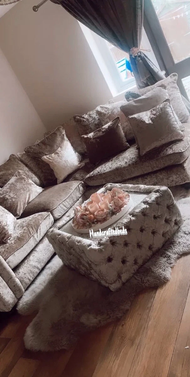Deep buttoned footstool outlet
