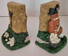 VTG World Bazaar Inc. GOLF THEMED BOOKENDS - 5 3/4" Tall - EUC