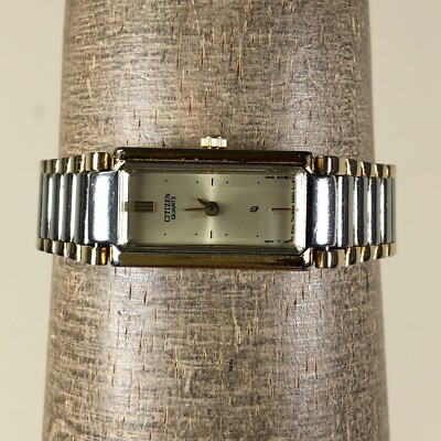 Citizen Women 2250-S04581 Dress Two Tone Rectangular 12mm Quartz