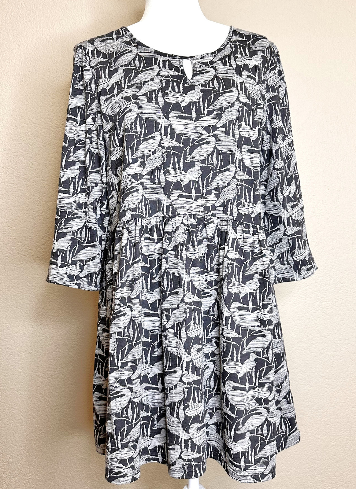 Seasalt Cornwall Tunic Womens 6 Organic Cotton Gray Birds Sky's Mirror