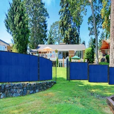 Blue 240GSM 8ft Privacy Screen Fence Commercial Windscreen Mesh Cover