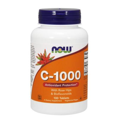NOW FOODS, VITAMIN C-1000 mit Hagebutten Bioflavonoiden 100 Tabletten SUPERPREIS