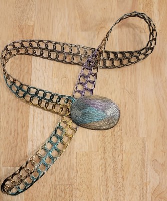 Vintage Silver Tone Hand Made Artisan Belt Hammered Woven Wire Boho Festival Vintage Silver Beaded Belt, Boho Belt, Hippie, Festival Belt  main image 3