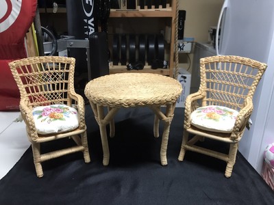 american girl wicker table and chairs
