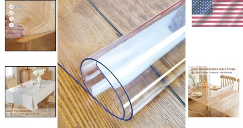 Durable 24x78 Inch Clear Table Cover - Scratch and Stain Resistant Protector - Picture 2 of 10