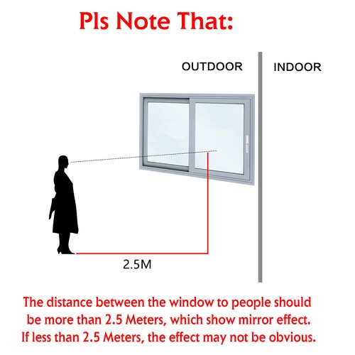 Window Film One Way Mirror Glass Tint Create Beauty Mirror Effect Block UV Sun - Picture 5 of 12