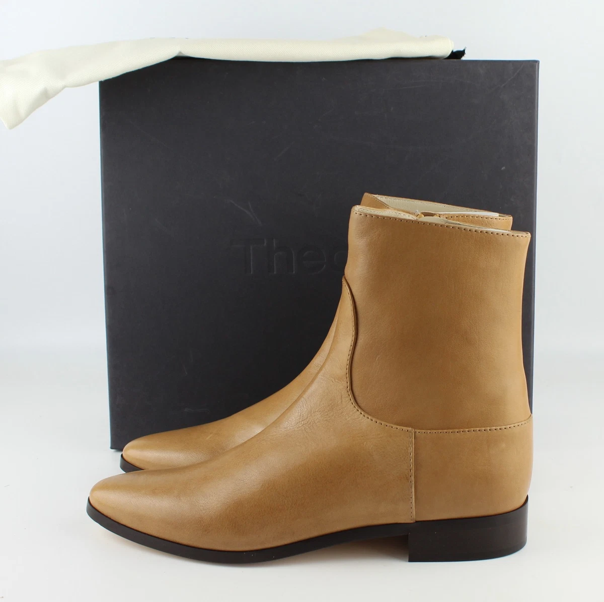 Theory Leather Upper Low (1-1.9 in) Heel Height Boots for  display picture 1