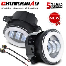 Pair 4" Inch Round LED Fog Lights Halo For 1996-2011 Freightliner Century Class