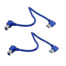 2 PCS 1FT/30cm Angled USB 3.0 Printer Cable SuperSpeed A to B Male 90 Degree