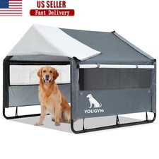 Large Outdoor Dog House Waterproof Windproof Canopy Easy Assembly Pet Shelter US