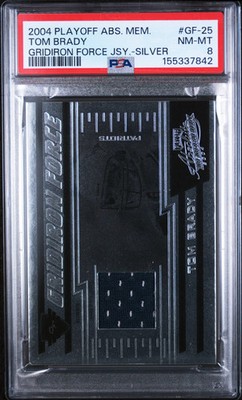 2004 Playoff Absolute Gridiron Force Tom Brady Jersey Silver 35/50 PSA 8 POP 1