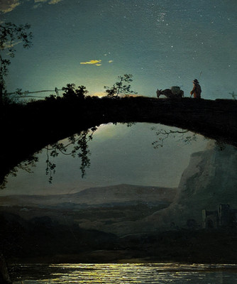 Joseph Wright of Derby Moonlight Landscape Detail Giclee Canvas Print 8x10 Art