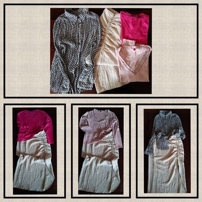 Damen Outfit 42 44 L XL Rock Pullover Langarm-Shirt Bluse Esprit One Touch H&M