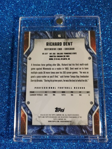 2024 Topps Resurgence Richard Dent #16 Purple Surge Refractor/75 Chicago Bears - Imagen 2 de 2