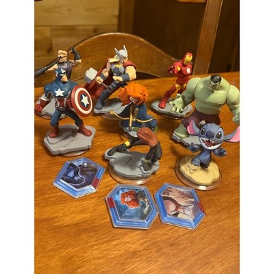 Disney Infinity Figure Lot Marvel Avengers Hulk Thor CaptainAmerica StitchMerida