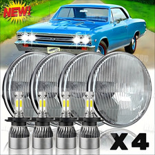 4pc 5 34 5.75 Led Headlights Hi-lo For Chevelle 1965-1970 Corvette