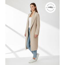 Free People Beach Long Oversized Open Cardigan Sweater Duster Beige Women XS